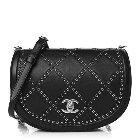 chanel coco eyelets flap bag|CHANEL Calfskin Coco Eyelets Small Flap Bag Black.